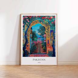 Pakistan Poster, Islamic Decor, Art, Middle Eastern Gift, Travel Muslim Arabic Decor - thumbnail 3