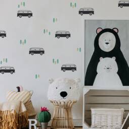 Vanlife Camping Wall Decals // Bus For Kids Room/Boys Decor Nursery Decal - thumbnail 1