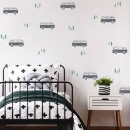 Vanlife Camping Wall Decals // Bus For Kids Room/Boys Decor Nursery Decal - thumbnail 2