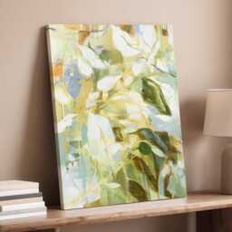 Botanical Abstract Wall Art Modern Floral Neutral Flower Decor Large Room Framed Green Leaf Nature Boho Poster Print - thumbnail 3
