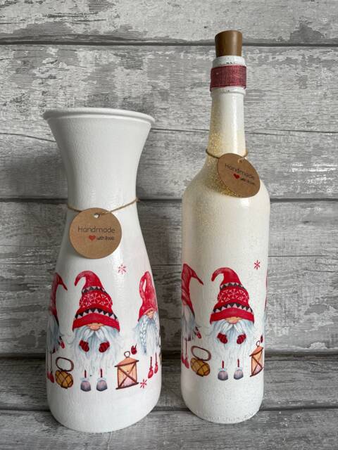 Gonk Vase & Light Up Bottle Set, Gifts, Santa Autumn, Xmas Gifts - image 1