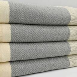 "Turkish Bedspread, Dark Gray Throw, Bed Cover, Bed Rug, 79""x95" - thumbnail 3
