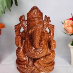 Goldstone Ganesha - Sparkling Sunsitara Ganpati Divine Sculpture Housewarming Gift Religious Idol Home Altar Decor - thumbnail 2