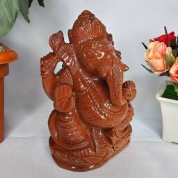 Goldstone Ganesha - Sparkling Sunsitara Ganpati Divine Sculpture Housewarming Gift Religious Idol Home Altar Decor - thumbnail 4