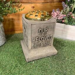 stone Garden Beloved Pet Memorial Grave Side Flower Vas Pot Ornament - thumbnail 2