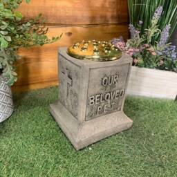 stone Garden Beloved Pet Memorial Grave Side Flower Vas Pot Ornament - thumbnail 3