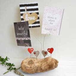 Driftwood & Heart Photo Holder, Family Photos, Frame, Home Decor, Homemade Gift - thumbnail 2