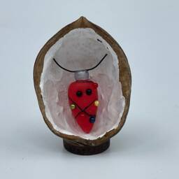 Fairy Light Bulb in A Nutshell - Handmade Walnut Shell Christmas Decoration - thumbnail 3