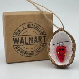 Fairy Light Bulb in A Nutshell - Handmade Walnut Shell Christmas Decoration - thumbnail 2