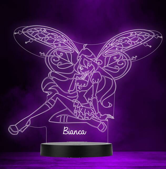Your Name Fairy Hearts Personalised Gift Colour Changing Led Lamp Night Light - image 1
