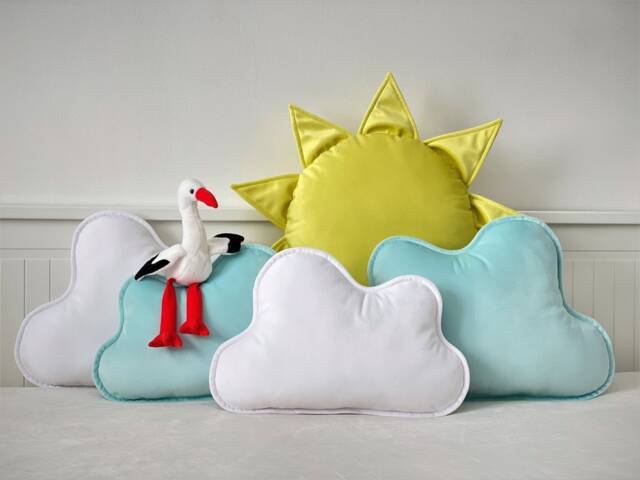 Velvet Cloud Pillow Handmade Nursery Decor Cushion - image 1