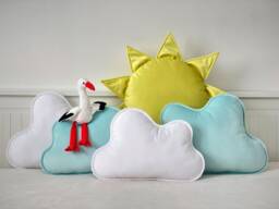 Velvet Cloud Pillow Handmade Nursery Decor Cushion - thumbnail 1