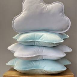 Velvet Cloud Pillow Handmade Nursery Decor Cushion - thumbnail 2