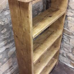 Handmade Reclaimed Wood Bookcase Shelves Rustic - thumbnail 2