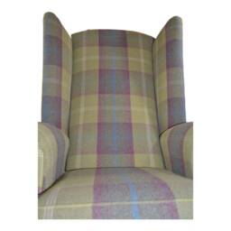 Queen Anne Wing Back Cottage Fireside Chair Extra Tall High Pistashio Green Tartan - thumbnail 3