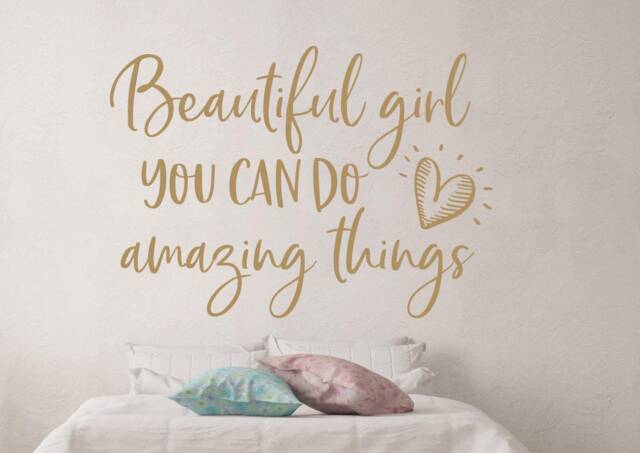Beautiful Girl You Can Do Amazing Things Decal - Girl Wall Teen Decal - image 1