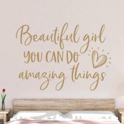 Beautiful Girl You Can Do Amazing Things Decal - Girl Wall Teen Decal - thumbnail 3