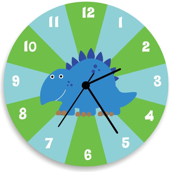 Dinosaur Wall Clock For Boys Bedroom Baby Nursery, Nursery Wall Art - image 1