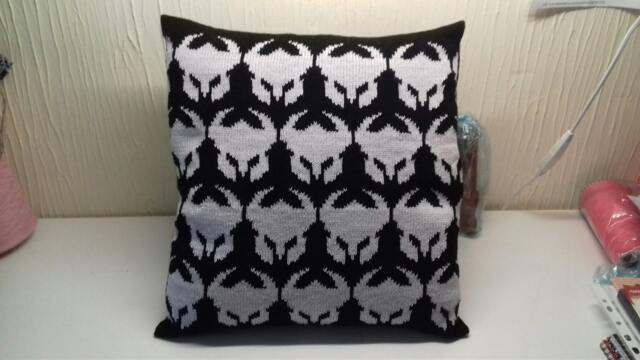 Handmade Knitted Cushion Cover With Viking Helmet Detailing - Comes Complete Infill