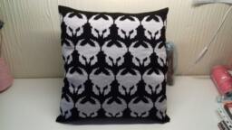 Handmade Knitted Cushion Cover With Viking Helmet Detailing - Comes Complete Infill