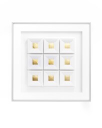 White Wall Sculpture - 9 Squares, Framed Minimalist Art D??cor, Professional Paper Layers - thumbnail 1