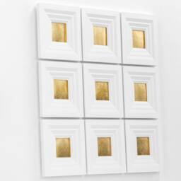 White Wall Sculpture - 9 Squares, Framed Minimalist Art D??cor, Professional Paper Layers - thumbnail 2
