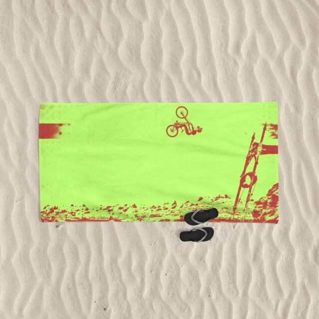 Mountain Bike Art Beach Towel Cyclist Gift, Mtb Cam Zink - image 1