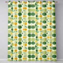 Soft Green Organic Shapes Abstract Botanical Seamless Pattern Readymade Eyelet Ring Top Thermal 100% Blackout Curtains - thumbnail 2