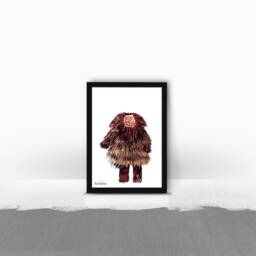 Framed Brown Figure Print, Abstract Art in Africa Inspiration, Kitchen Wall Art, Bedroom Decor & Original Gift - thumbnail 2