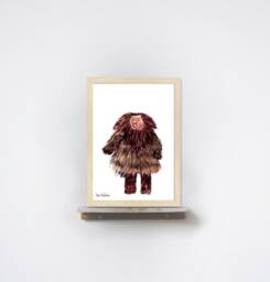 Framed Brown Figure Print, Abstract Art in Africa Inspiration, Kitchen Wall Art, Bedroom Decor & Original Gift - thumbnail 1