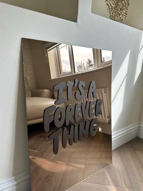 It's A Forever Thing Custom Mirror -Wedding Sign-Bedroom Decor-Acrylic Wall Sign - image 1