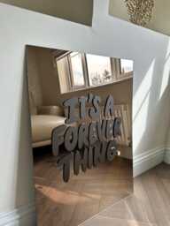 It's A Forever Thing Custom Mirror -Wedding Sign-Bedroom Decor-Acrylic Wall Sign - thumbnail 1