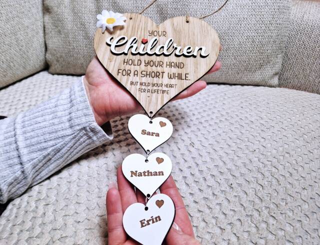 Personalised Mothers Day Heart, Custom Mothers Gift, Grandparents Gift - image 1