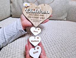 Personalised Mothers Day Heart, Custom Mothers Gift, Grandparents Gift - thumbnail 1