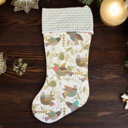 Rifle Paper Co. Christmas Stocking Folkorico Pajarito De Oro Bird Print