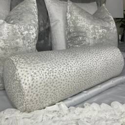 "Silver Grey Bolster Cushion 16""x6" - thumbnail 2