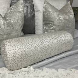 "Silver Grey Bolster Cushion 16""x6"