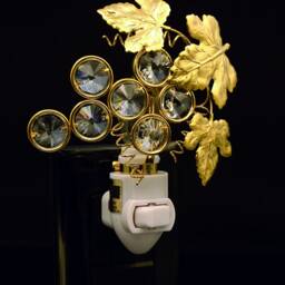 Antique Copper Grape Vine Handcrafted Luxury Night Light Decorated Swarovski Crystals Bedroom Bathroom Kids Room Kitchen Gift Premium Decor - thumbnail 2