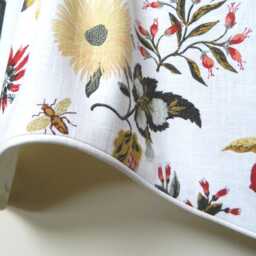 French General Fleur Botanical in Botanical-Window Valance Lined & Corded Rod Pocket Scallop Linen Blend Fabric Made To Order - thumbnail 3