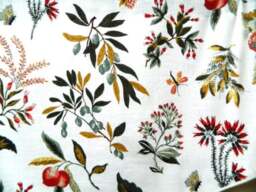 French General Fleur Botanical in Botanical-Window Valance Lined & Corded Rod Pocket Scallop Linen Blend Fabric Made To Order - thumbnail 2