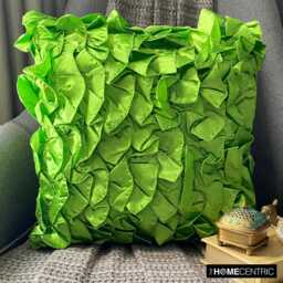 "Handmade Ruffles Clover Green Pillow Case 24""x24""/26""x26" - thumbnail 1