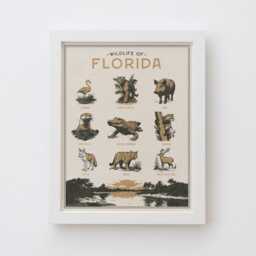 Florida Wildlife Wall Art Print - Vintage Poster Design, Archival Quality Matte Fine Art Print. Outdoor, Wilderness Gift. Animal - thumbnail 2