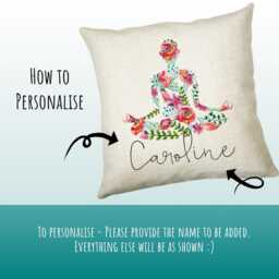 Personalised Yoga Cushion Gift Printed Name Design - Throw Pillow For Lover Yogi Enthusiast Cs300 - thumbnail 3