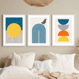 Abstract Wall Prints, Set Of 3 Mid Century Art, Living Room Print, Modern Home Decor, Posters, Boho Minimalist - thumbnail 2