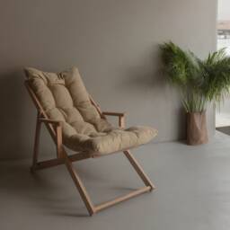 Premium Wooden Garden Chair With Armrest, Adjustable Patio Chair, Comfortable Sun Lounger, Sunbed, Balcony Deck Chair - thumbnail 2