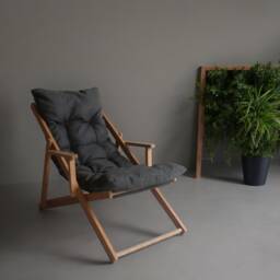 Premium Wooden Garden Chair With Armrest, Adjustable Patio Chair, Comfortable Sun Lounger, Sunbed, Balcony Deck Chair