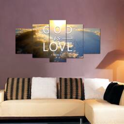 1 John 416 God Is Love Bible Verse Wall Art Canvas Scripture Home Decor Religious Framed Painting Gifts - thumbnail 2
