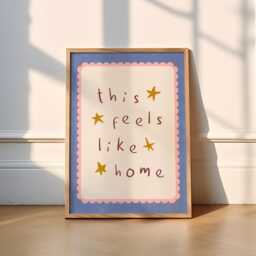 This Feels Like Home Print - 4 Colours Typography - Home Sweet Home, Wall Print, Porch, Kitchen, Bedroom, Poster, Cute, Let's Stay Home - thumbnail 3
