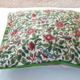 Liberty William Morris Briarwood, Arts & Crafts, Red Green, Mid 70S Cotton Cushion Cover, Throw Pillow Home Decor - thumbnail 2