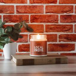 Book Candle - Local Indie Gift For Readers, Bookstore Themed, Cider & Book Pages Scented Soy Wax Candle, 9Oz - thumbnail 2